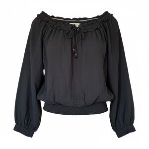 NWT! French Laundry Black Off the Shoulder Blouse – Size: XL